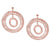 Trendy Italian Sterling Silver With Rose Overlay Large Circle Shaped Mesh Style Earrings.