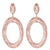 Trendy Italian Sterling Silver With Rose Gold Overlay Oval Shaped Mesh Style Dangling Earrings.