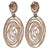 Trendy Italian Sterling Silver With Rose Gold Overlay Oval Shaped Wired Earrings.