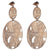Trendy Italian Sterling Silver With Rose Gold Overlay Large Oval Shaped Weave Style Hanging Earrings.