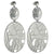 Trendy Italian Sterling Silver With Rhodium Overlay Oval Shaped Weaved Hanging Earrings.