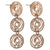 Trendy Italian Sterling Silver With Rose Gold Overlay Circle Shaped Wired Dangling Earrings.