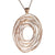 Trendy Italian Sterling Silver With Rose Gold Overlay Circle Shaped Wired Style Pendant.
