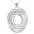 Trendy Italian Sterling Silver With Rhodium Overlay Circle Shaped Wired Style Pendant.