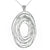 Trendy Italian Sterling Silver With Rhodium Overlay Oval Shaped Wired Style Pendant.