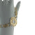 Trendy Italian Sterling Silver With Yellow Gold Overlay Circle Shaped 7.5 Inch Bracelet.