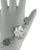 Dainty Italian Sterling Silver With Rhodium Overlay Flower Shaped Linked Weave Design 8 Inch Bracelet With Approximately 1 Inch Extender.