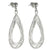 Trendy Italian Sterling Silver With Rhodium Overlay Teardrop Shaped Wired Style Hanging Earrings
