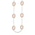 Trendy Italian Sterling Silver With Rose Gold Overlay 36 Inch Oval Like Shaped Wired Style Necklace.