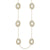 Trendy Italian Sterling Silver With Yellow Gold Overlay 36 Inch Oval Like Shaped Wired Style Necklace.
