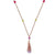 Dainty Sterling Silver With Rose Gold Overlay Necklace With Purple Pink And Green Stones.