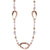 Trendy Sterling Silver With Rose Gold Overlay Long Pink And Purple Crystal Stone Necklace.
