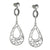 Trendy Italian Sterling Silver With Rhodium Overlay Italian Teardrop Shaped Dangling Earrings.