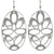 Trendy Italian Sterling Silver With Rhodium Overlay Italian Oval Like Shaped Cut Out Design Hook Back Style Dangling Earrings. Matching Necklace Available.