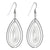 Trendy Italian Sterling Silver With Rhodium Overlay Large Oval Like Shaped Teardrop Shaped Dangling Earrings.