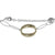 Trendy Italian Two Tone Sterling Silver With Rhodium And Yellow Gold Overlay Oval Like Shaped Linked Style Bracelet With Oval Shaped Three D Center.