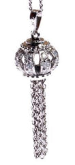 Stunning Sterling Silver Cz Crown Shaped Pendant. Comes With A 16 Inch Chain.