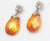 Stunning Sterling Silver Earrings. Beautiful Cz And Canary Stone Briolette Earrings. Rhodium Plated To Prevent Tarnishing.
