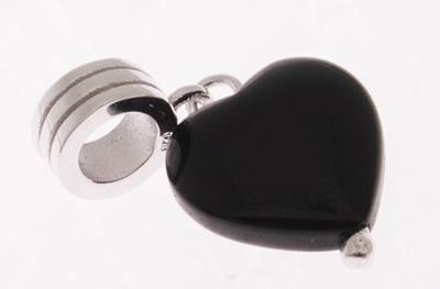 Beautiful Sterling Silver Kali Bead With A Hanging Black Heart. Bead Can Be Used As A Single Charm On A Bracelet Or Paired With Fashion Charms To Create Your Own Kali Original Sterling Silver Is Rhodium Plat