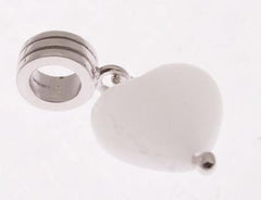 Beautiful Designer Inspired Sterling Silver Kali Bead With A Hanging White Heart. Bead Can Be Used As A Single Charm On A Bracelet Or Paired With Fashion Charms To Create Your Own Kali Original Sterling Silver