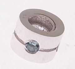 Beautiful Designer Inspired Circular Sterling Silver And Light Blue Kali Bead. Bead Can Be Used As A Single Charm On A Bracelet Or Paired With Fashion Charms To Create Your Own Kali Original Sterling Silver