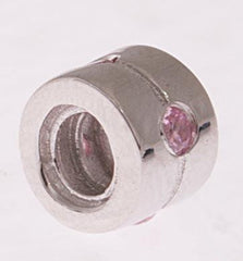 Beautiful Designer Inspired Circular Sterling Silver And Light Pink Kali Bead. Bead Can Be Used As A Single Charm On A Bracelet Or Paired With Fashion Charms To Create Your Own Kali Original Sterling Silver