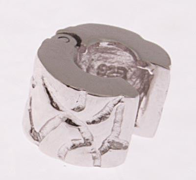 Beautiful Criss-Cross Stopper Circular Sterling Silver Bead. Bead Can Be Used As A Single Charm On A Bracelet Or Paired With Fashion Charms To Create Your Own Kali Original Sterling Silver Is Rhodium Plated