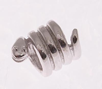 Unique Designer Inspired Coiled Snake Sterling Silver Kali Bead. Bead Can Be Used As A Single Charm On A Bracelet Or Paired With Fashion Charms To Create Your Own Kali Original Sterling Silver Is Rhodium Pla