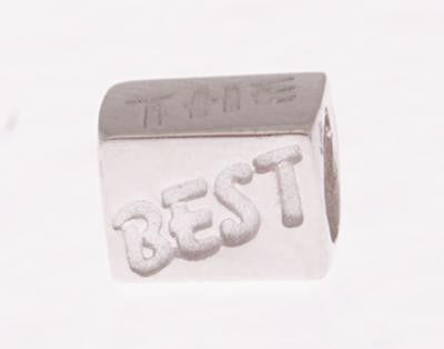 Adorable Designer Inspired Engraved ''You Are The Best'' Sterling Silver Kali Bead. Bead Can Be Used As A Single Charm On A Bracelet Or Paired With Fashion Charms To Create Your Own Kali Original Sterling Si