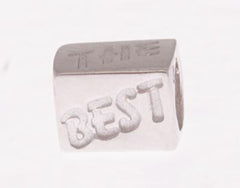 Adorable Designer Inspired Engraved ''You Are The Best'' Sterling Silver Kali Bead. Bead Can Be Used As A Single Charm On A Bracelet Or Paired With Fashion Charms To Create Your Own Kali Original Sterling Si
