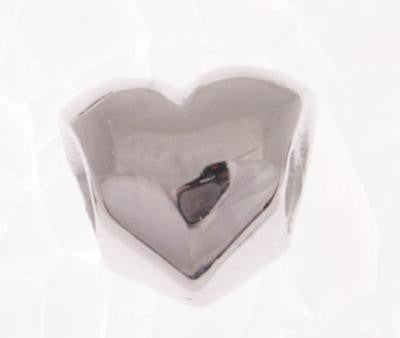 Beautiful Designer Inspired Heart Design Sterling Silver Kali Bead. Bead Can Be Used As A Single Charm On A Bracelet Or Paired With Fashion Charms To Create Your Own Kali Original Sterling Silver Is Rhodium