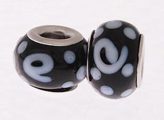 Trendy Designer Inspired Brass With A Silver Overlay Black And White Swirl Design Kali Bead. Bead Can Be Used As A Single Charm On A Bracelet Or Paired With Fashion Charms To Create Your Own Kali Original St