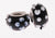 Adorable Designer Inspired Kali Glass Bead With A Brass Overlay, Flower Design Black And White Bead. Bead Can Be Used As A Single Charm On A Bracelet Or Paired With Fashion Charms To Create Your Own Kali Orig