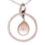 Stunning Sterling Silver With Rhodium Overlay Cz Circle Shaped Pendant With White Simulated Pearl Dangling In Center.