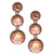 Dangling Brass With Black Rhodium Overlay Triple Circle Shaped Champagne Cz Earrings.