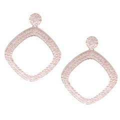 Trendy Brass With Rhodium Overlay Cz Earrings.