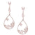 Dazzling Brass With Rhodium Overlay Cz Drop Earrings.