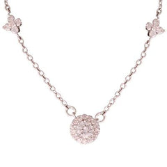 Trendy Brass With Rhodium Overlay Cz Necklace.