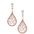 Stylish Brass With Rhodium And Black Rhodium Overlay Teardrop Shaped Dangling Cz Earrings.