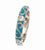 Trendy Sterling Silver With Rhodium Overlay Turquoise Enamel Swirl Shaped Cz Ring Size 8.