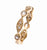 Dainty Sterling Silver With Yellow Gold Overlay Swirl Shaped Cz Eternity Style Band Size 7.