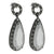 Trendy Sterling Silver With Black Rhodium Overlay With White Crackled Cubic Zirconium Stones Earrings.