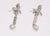 Stunning Sterling Silver Drop Simulated Pearl Earrings. Each Earring Has A Flower Cubic Zirconium Design With A Hanging Simulated Simulated Pearl. Earings Hand One Inch Of The Ear. Rhodium Plated To Prevent Tarnishing.