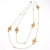 Sterling Silver With Yellow Gold-Overlay 36 Inch Swirl Design And Accenting Cz Necklace