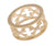 Sterling Silver With Brushed 14 Karat Yellow Gold Overlay And Engraved Detail ''Clovers All Over'' Floral Inspired Cigar Band Ring That Measures Approximately 9.48 Mm Wide. The Ring Contains 6 Prong-Set Sin