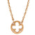 Sterling Silver With 14K Gold Overlay 16 Inch Necklace With Single Cut Out Shaped Clover On Bottom