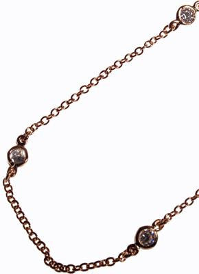 Sterling Silver With 14K Gold Overlay Sparkle By The Yard 18 Inch Necklace With Petite Spring Ring Clasp.