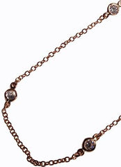 Sterling Silver With 14K Gold Overlay Sparkle By The Yard 18 Inch Necklace With Petite Spring Ring Clasp.