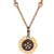 Sterling Silver With Black Rhodium And 14K Gold Overlays Crushed Design And Cz Pendant