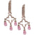 Trendy Sterling Silver With Brushed Rhodium Overlay Briolette Style Hanging Earrings. The Earring Contains .002Ct X 5 Round Clear Cubic Zirconium Stones In Hoop Style Row. A Clover Shaped Cut Out Piece Is At